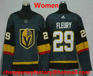 Women's Vegas Golden Knights #29 Marc-Andre Fleury Gray 2017-2018 Hockey Stitched NHL Jersey