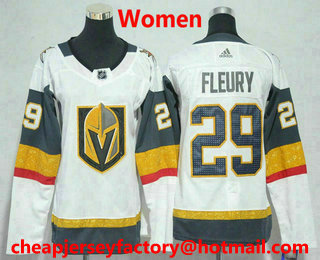 Women's Vegas Golden Knights #29 Marc-Andre Fleury White 2017-2018 Hockey Stitched NHL Jersey