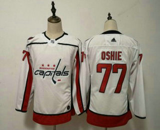 Women's Washington Capitals #77 T.J. Oshie White 2017-2018 Hockey Stitched NHL Jersey