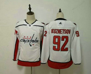 Women's Washington Capitals #92 Evgeny Kuznetsov White 2017-2018 Hockey Stitched NHL Jersey