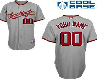 Women's Washington Nationals Gray Customized Baseball Jersey