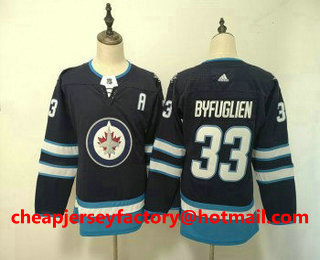 Women's Winnipeg Jets #33 Dustin Byfuglien Blue With A Patch 2017-2018 Hockey Stitched NHL Jersey