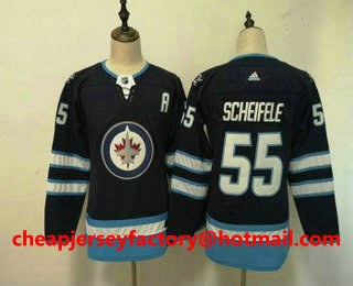 Women's Winnipeg Jets #55 Mark Scheifele Blue 2017-2018 Hockey Stitched NHL Jersey