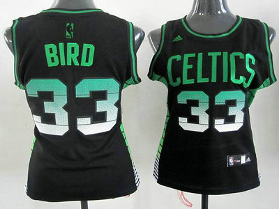 Women Boston Celtics 33 Larry Bird Black Vibe Fashion Revolution 30 Swingman Jersey