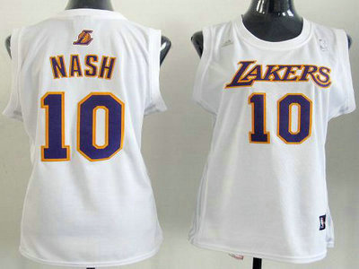 Women Los Angeles Lakers 10 Steve Nash White Revolution 30 Swingman NBA Jerseys