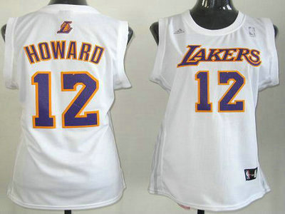 Women Los Angeles Lakers 12 Dwight Howard White Revolution 30 Swingman Jersey