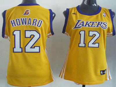 Women Los Angeles Lakers 12 Dwight Howard Yellow Revolution 30 Swingman Jersey