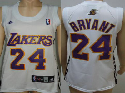 Women Los Angeles Lakers 24 Kobe Bryant White Swingman Jersey
