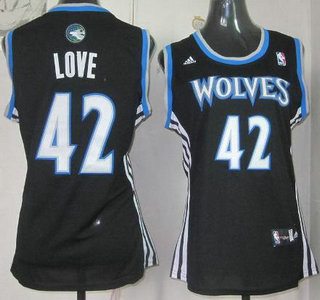 Women Minnesota Timberwolves #42 Kevin Love Black Revolution 30 Swingman NBA Jersey