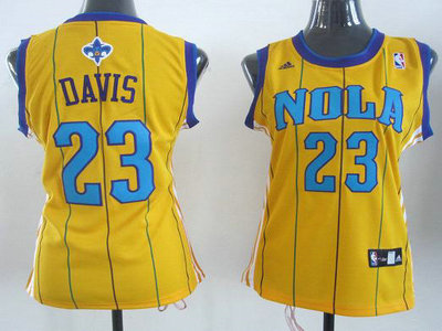 Women New Orleans Hornets 23 Anthony Davis Yellow Revolution 30 Swingman NBA Jerseys