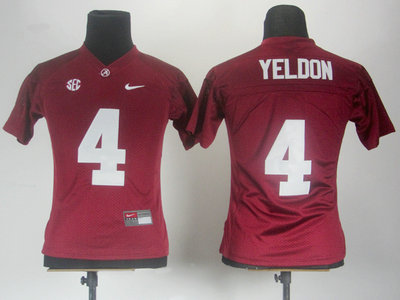Nike Alabama Crimson Tide T.J Yeldon 4 Crimson 2012 SEC Patch Women Jersey