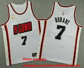 Youth  Houston Rockets #7 evin Durant White 2024 City Swingman Jersey