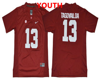 Youth Alabama Crimson Tide #13 Tua Tagovailoa Red Stitched College Football Nike Jersey