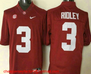 Youth Alabama Crimson Tide #3 Calvin Ridley Red Limited Stitched College Football 2016 Nike NCAA Jersey
