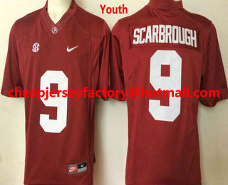Youth Alabama Crimson Tide #9 Bo Scarbrough Red Limited Stitched College Football Nike NCAA Jersey