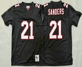 Youth Atlanta Falcons #21 Deion Sanders Black 1992 Throwback Jersey