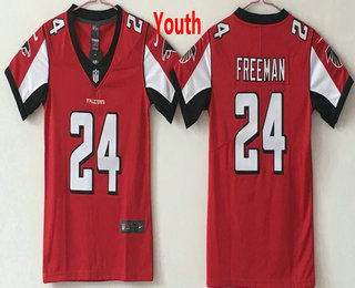 Youth Atlanta Falcons #24 Devonta Freeman Red 2017 Vapor Untouchable Stitched NFL Nike Limited Jersey