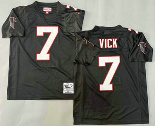 Youth Atlanta Falcons #7 Michael Vick Black Throwback Jersey