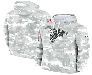 Youth Atlanta Falcons Arctic Camo 2024 Salute to Service Club Fleece Pullover Hoodie