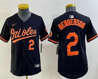 Youth Baltimore Orioles #2 Gunnar Henderson Black Limited Jersey