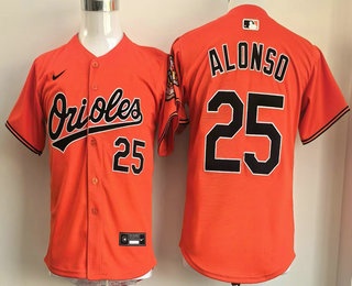 Youth Baltimore Orioles #25 Pete Alonso Orange Limited Stitched Jersey