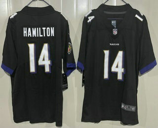 Youth Baltimore Ravens #14 Kyle Hamilton Limited Black Vapor Jersey