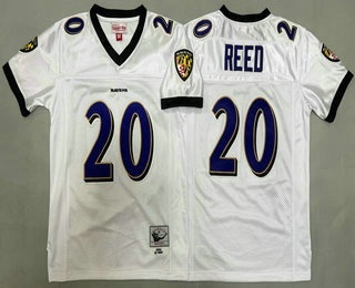 Youth Baltimore Ravens #20 Ed Reed White 2004 Throwback Jersey