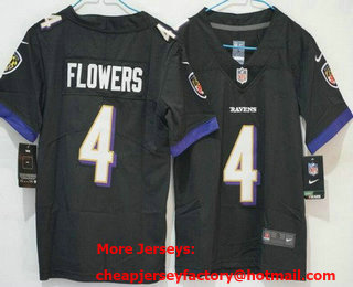 Youth Baltimore Ravens #4 Zay Flowers Limited Black Vapor Jersey
