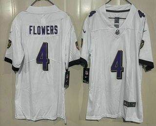 Youth Baltimore Ravens #4 Zay Flowers Limited White Vapor Jersey