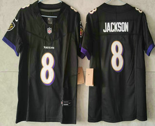 Youth Baltimore Ravens #8 Lamar Jackson Limited Black FUSE Vapor Jersey