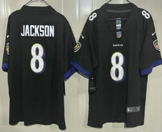 Youth Baltimore Ravens #8 Lamar Jackson Limited Black Vapor Jersey