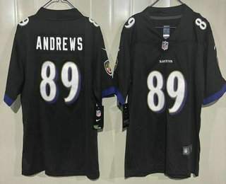 Youth Baltimore Ravens #89 Mark Andrews Limited Black Vapor Jersey