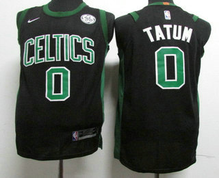 Youth Boston Celtics #0 Jayson Tatum Black 2017-2018 Nike Authentic General Electric Stitched NBA Jersey