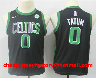 Youth Boston Celtics #0 Jayson Tatum Black 2017-2018 Nike Swingman Stitched NBA Jersey