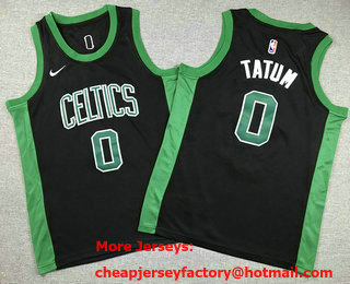 Youth Boston Celtics #0 Jayson Tatum Black 2021 Stitched Jersey