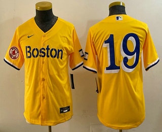 Youth Boston Red Sox #19 Roman Anthony Gold City Connect Stitched Jersey