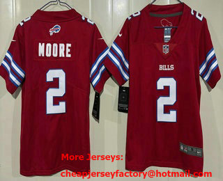 Youth Buffalo Bills #2 DJ Moore Red Limited Blue Vapor Jersey