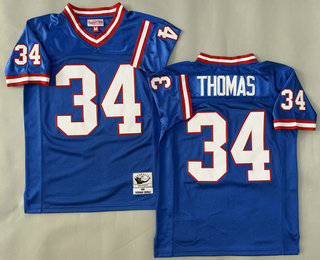 Youth Buffalo Bills #34 Thurman Thomas Blue 1990 Throwback Jersey
