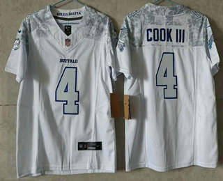 Youth Buffalo Bills #4 James Cook III Limited White Rivalries FUSE Vapor Jersey