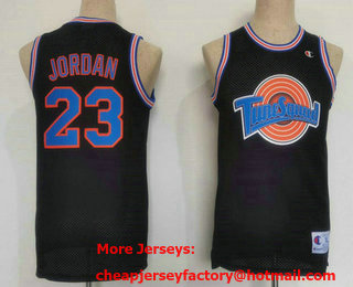 Youth Bulls #23 Michael Jordan Black Tune Squad Stitched Basketball Jersey