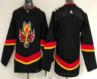 Youth Calgary Flames Blank Black 2021 Reverse Retro Authentic Jersey