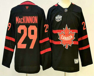 Youth Canada #29 Nathan MacKinnon Black 2025 4 Nations Face Off Authentic Jersey