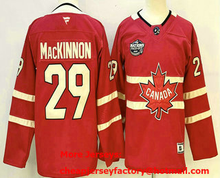 Youth Canada #29 Nathan MacKinnon Red 2025 4 Nations Face Off Authentic Jersey