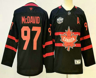Youth Canada #97 Connor McDavid Black 2025 4 Nations Face Off Authentic Jersey