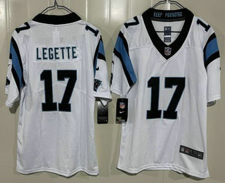Youth Carolina Panthers #17 Xavier Legette Limited White Vapor Jersey