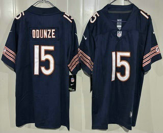 Youth Chicago Bears #15 Rome Odunze Limited Navy Vapor Jersey