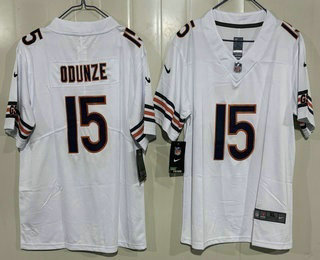 Youth Chicago Bears #15 Rome Odunze Limited White Vapor Jersey