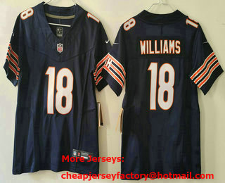 Youth Chicago Bears #18 Caleb Williams Limited Navy FUSE Vapor Jersey