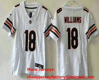 Youth Chicago Bears #18 Caleb Williams White 2023 FUSE Vapor Limited Stitched Jersey