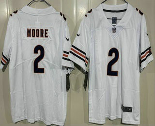 Youth Chicago Bears #2 DJ Moore Limited White Vapor Jersey